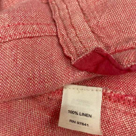 J Jill Womens Cotton S Petite Button Down Salmon/Coral/Peach Blazer Coat Jacket - Picture 5 of 7